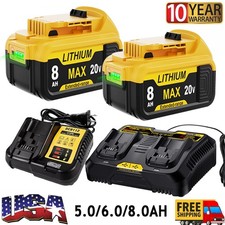 20 Volt For DEWALT 20V MAX XR Lithium-Ion Battery DCB200 DCB206 DCB205 / Charger