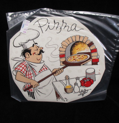 Pizza Chef Ceramic Waterslide Decal, 5-1/2'' across