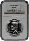 1967 SMS 50c Kennedy Half Dollar NGC MS 66 New Holder