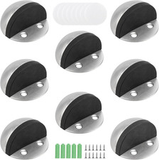 8 Pack Floor Door Stopper, Brushed Stainless Steel Adhesive Door Stop Floor