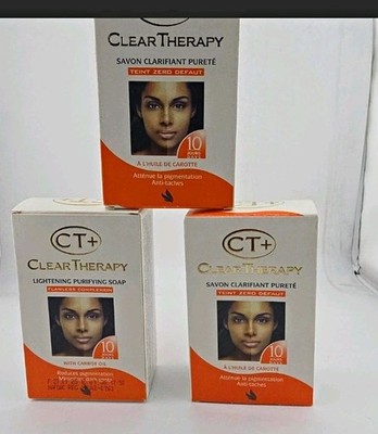 Clear Therapy CT+ Lightening Purifying Soap with Carrot oil. (Pack of 3) 175g.