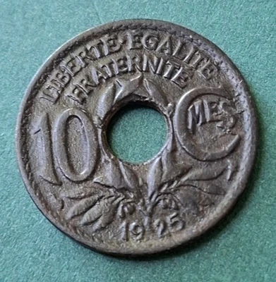 Pièce de monnaie 10 centimes Lindauer 1925 République Française (1) - Photo 1/2