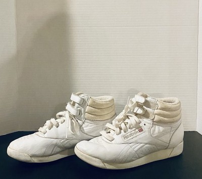 VINTAGE 80S REEBOK CLASSIC FREESTYLE WHITE HI-TOP JANE FONDA SHOES SNEAKERS SZ 6