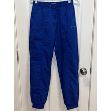 Anthropologie WILO Track Pants Joggers Athletic Training Gym Blue Nylon Small