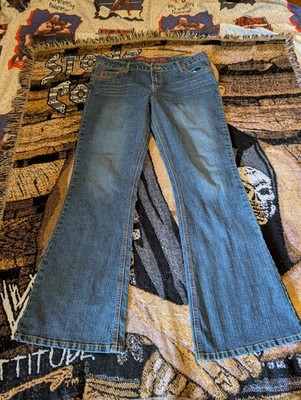 Vintage Y2K MUDD Flare Jeans Women s Size 13 Mud Wash Mid Rise Denim 34x31