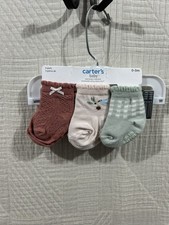 Carters 3 Pair Socks 0-3 M New