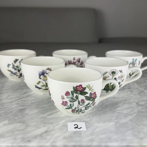 Set Of 6 Vintage Portmeirion Botanic Garden DAISY Jumbo Cup Mug 20 oz Coffee EUC