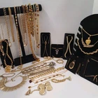 Vintage Gold Amber Jewelry Lot Trifari Weiss Sara Star Monet Sets Signed 50 Pcs