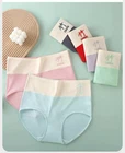 4Pcs Bamboo Viscose High Waist Panties Women Antibacterial Breathable Underwear