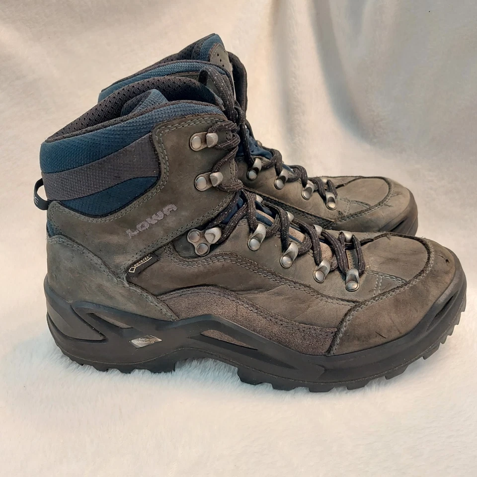 Botas de Senderismo Lowa Renegade GTX Hombres 9 Gris Cuero Gore Tex Mid Senderismo Trail Foto 4 de 4