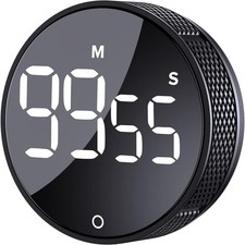 AVINIA Digital Kitchen Timers, Visual timers Large LED Display Magnetic Black