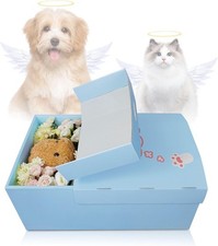Eco-Friendly Pet Casket Biodegradable Cardboard Coffin Mid-Size Pets Lite Blue