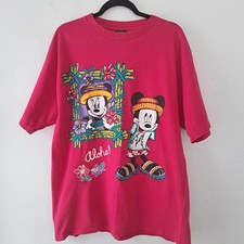 Vintage Mickey Mouse Minnie Mouse T Shirt 90s Aloha Hawaii Mickey Unlimited FLAW