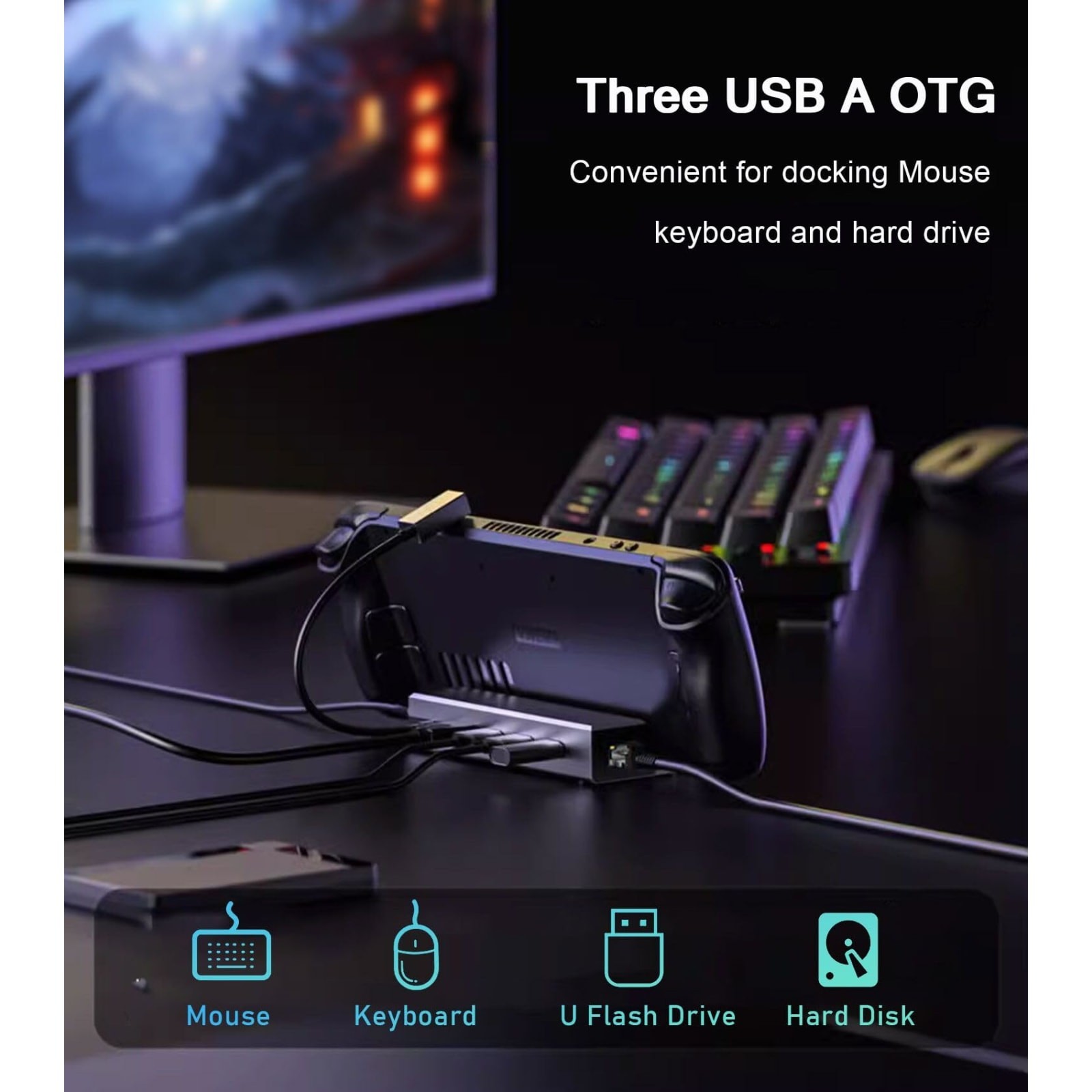 Base 6 en 1 para Steam Deck, ROG Ally y Legion Go con HDMI 4K 60Hz, PD 100W y Ethernet, imagen 5