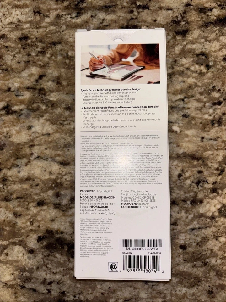 Logitech Crayon Digital Pencil For Apple iPad 2018 And Up | USB-C New GENUINE!!! - Image 2 of 4