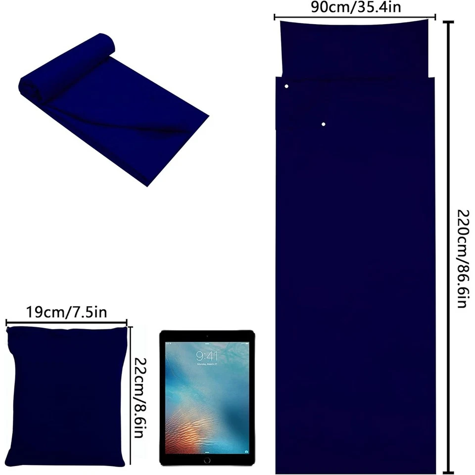 Seide weicher Schlafsack Liner Travel Sheet Camping Leichtgewicht 90x220cm DE - Bild 3 von 4
