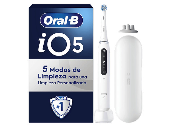 Cepillo eléctrico - Oral-B iO 5S, 1 cabezal , Estuche de viaje, Con app, Diseñad