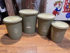 Vintage Tupperware Green Canister Set of 4 Su...