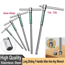 Long Sliding T-handle Allen Hex Key Wrench Set 2-10mm Torx Allen Key Set T10-T50