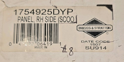 #ad 1754925DYP is a genuine OEM Briggs amp; Stratton Right Hand RH Side Scoop Panel. $149.99