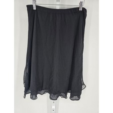 MSK Womens Sz L Knee Length Black Skirt Formal Chiffon