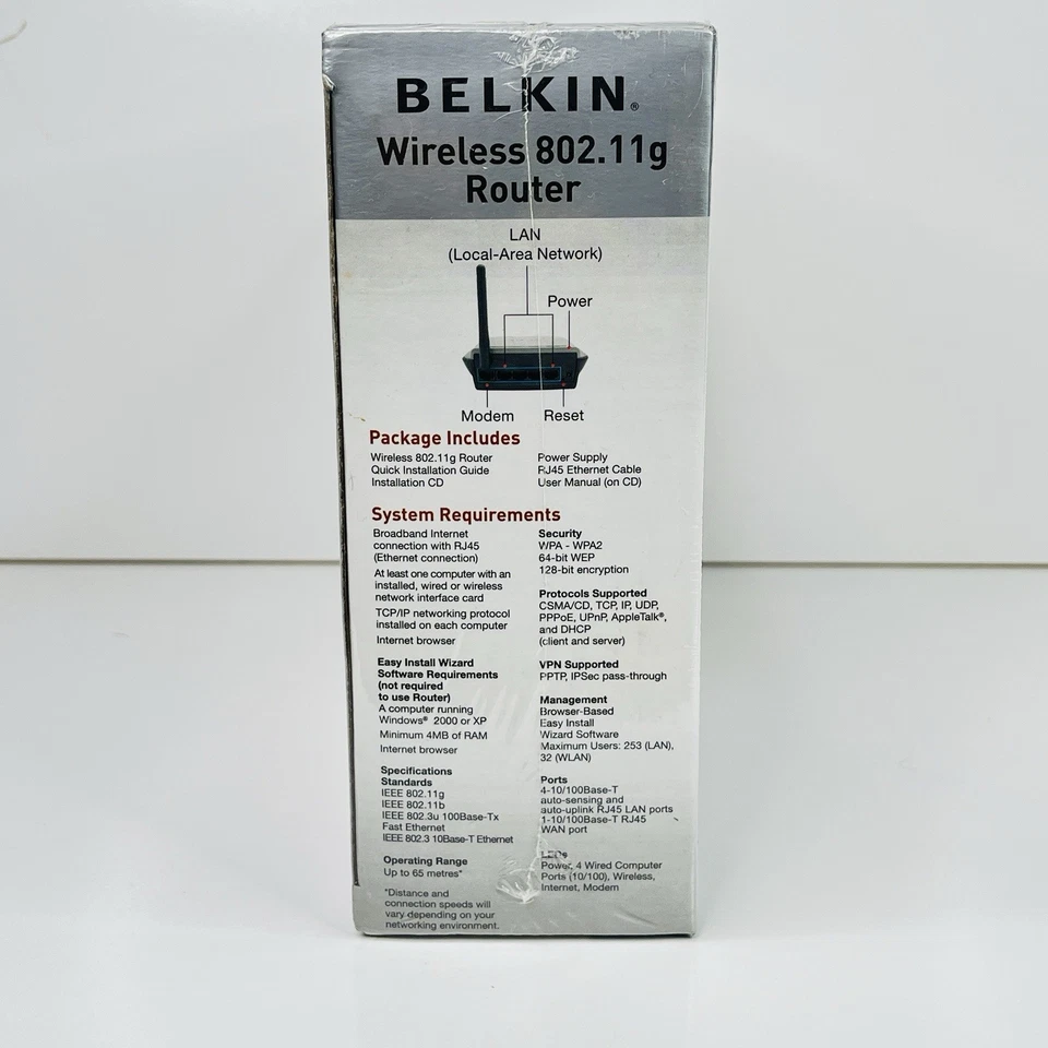 Belkin Wireless 802.11g Router F5D7230au4 New Sealed Wi-Fi 54Mbps 2.4GHz - Image 3 of 4