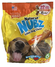 Nylabone Natural Nubz Edible Dog Chews Chicken 22 Count Total 2.6 lb EXP 04/2028