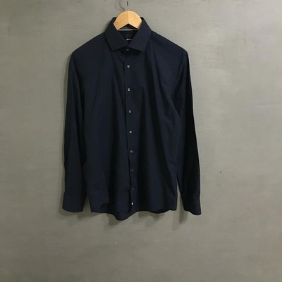 Men Strellson Shirt Navy Cotton L