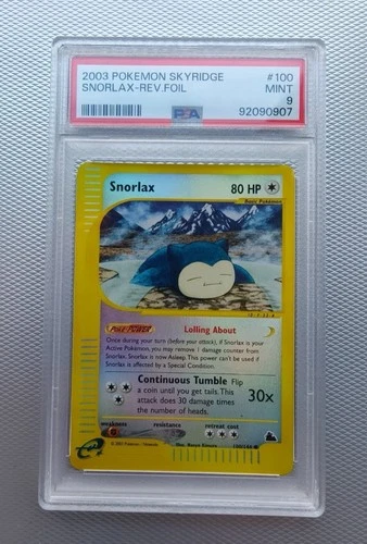 Pokémon TCG Snorlax Skyridge Reverse Holo 100/144 PSA 9 Mint