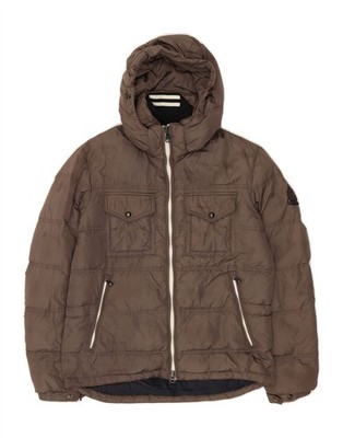 MARINA YACHTING Mens Hooded Padded Jacket IT 50 Large Brown Polyamide DI11