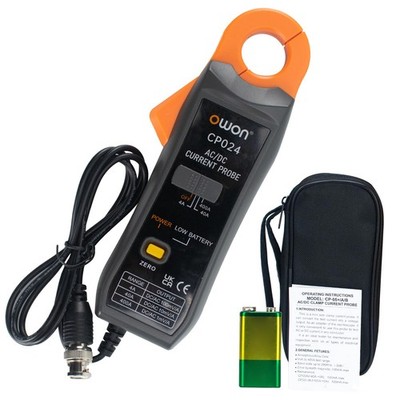 CP024 AC/DC Current Probe for Oscilloscope, Current Clamp Probe 200KHz Bandwidth