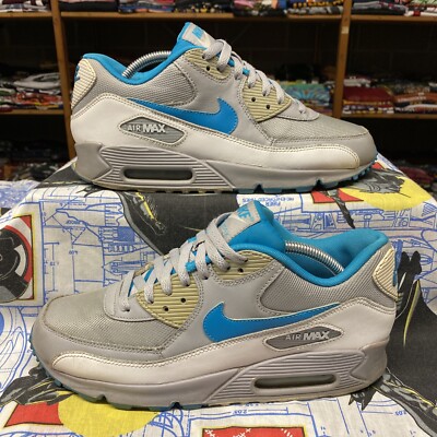 Nike 325018-096 Air Max 90 Men's 9.5 Wolf Gray/Dynamic Blue White