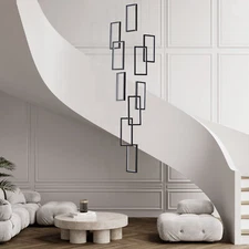 Adjustable Height Modern Chandelier With Remote， 10 Led Panel Ceiling Light