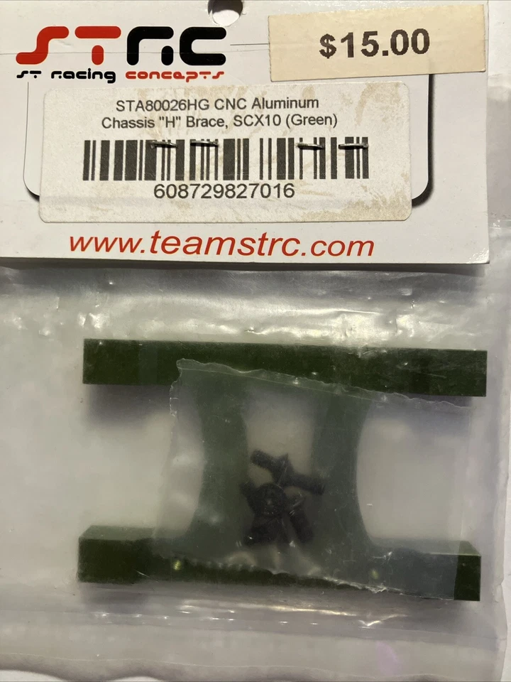 STA80026HG STRC CNC Aluminum Chassis "H" Brace SCX10 (GREEN) - Image 2 of 4