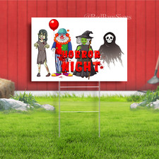 Horror Night Halloween Yard Sign