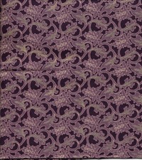 New Vines and Leaves on Dark Purple 100 Cotton Fabric 20" x 17" - Last Piece