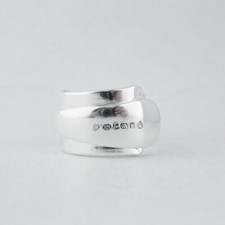 Silver Spoon Ring Sterling 925 Folded Design Handmade Jubilee Hallmark 2022 