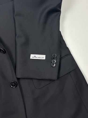 #360 Peter Millar Classic Fit Solid Black Suit Jacket Size 44 R - Picture 4 of 6