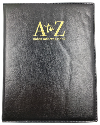 Index Address Book Leather Look Cover Executive Padded 4 Sizes Notebook ...