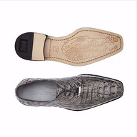 Belvedere Mens Shoes Gray Chapo Hornback Crocodile Classic Exotic Leather 1465 Belvedere Mens Shoes Gray Chapo Hornback Crocodile Classic Exotic Leather 1465
