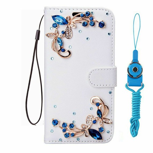 Girl/Women Card Holder PU Leather Wallet Bling Diamond Phone Strap Case For Sony - Picture 7 of 14
