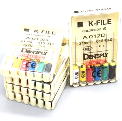 5X DENTSPLY NITI ENDODONTIC DENTAL K-FILES 25mm, #15-40