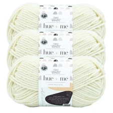 (3 Pack) Lion Brand Yarn 617-098AS Two of Wands: Hue + Me Bulky Yarn, Salt
