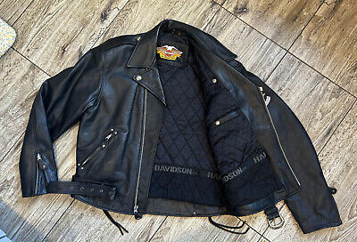 HARLEY DAVIDSON Vintage Men's Leather Jacket Eagle Embossed HARLEY DAVIDSON Vintage Men's Leather Jacket Eagle Embossed