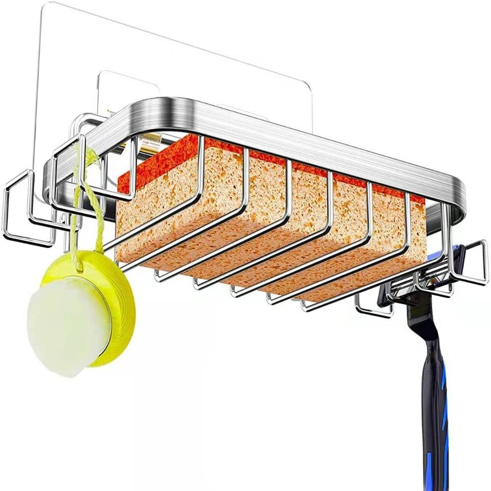 2Pcs Stainless Steel Soap Holder No Drilling Soap Basket Bathroom