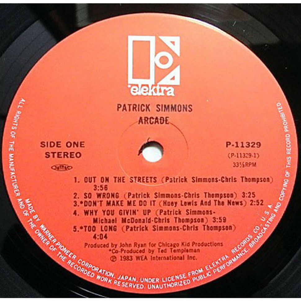 Patrick Simmons/ ARCADE/ 1983年 Patrick Simmons – Arcade – Vinyl (Specialty Pressing, LP