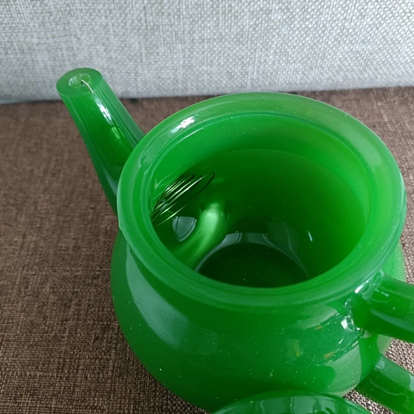 Requintado bule de chá chinês jade verde feito à mão Kung Fu conjunto de quatro xícaras - Imagem 4 de 4