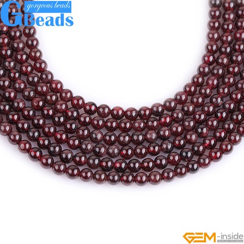Natural Garnet Round Beads For Jewellery Making 15"4mm 5mm 6mm 7mm 8mm 10mm 12mm - Picture 14 of 27