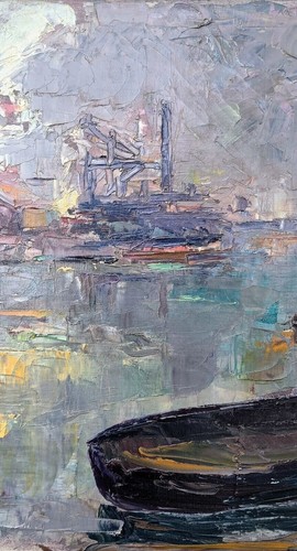 ASTILLERO, pintura al óleo original - Imagen 4 de 7