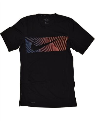 NIKE Mens Dri Fit Standard Fit Graphic T-Shirt Top Small Black Polyester AT43 - 第 1/3 張圖片